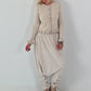 Gebreid vest met ruches - beige