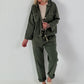 Jacke mit goldenen Nieten-Details - oliv