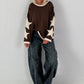 Sweatshirt mit trendigen Sternelementen- schoko