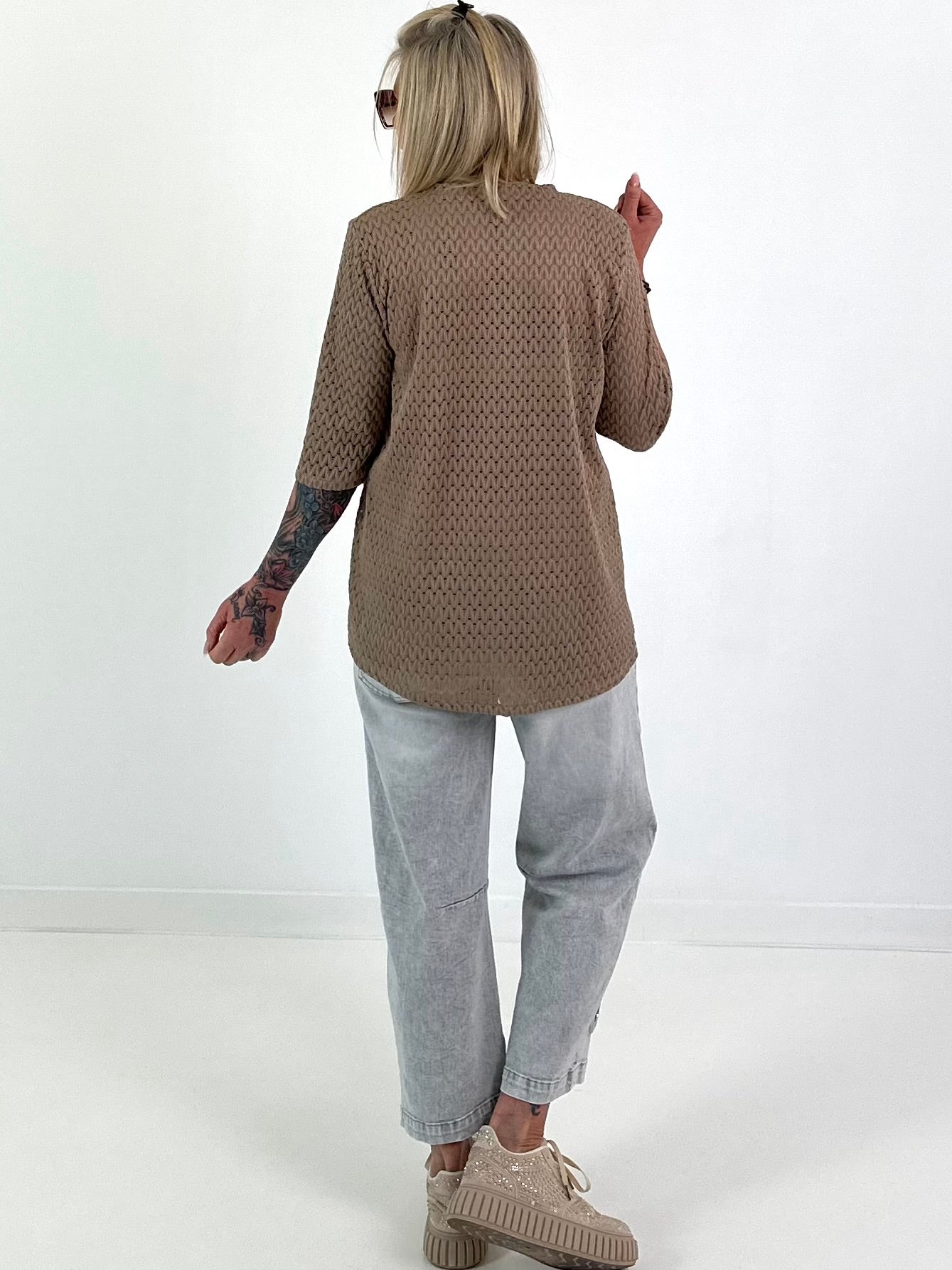 Half-sleeve T-shirt - taupe