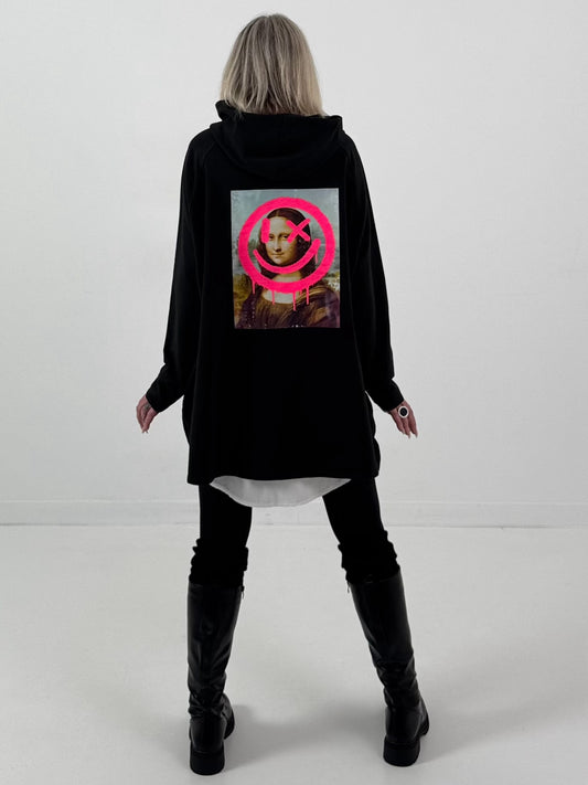 Hoodie model "Neon Icon Clash" - zwart