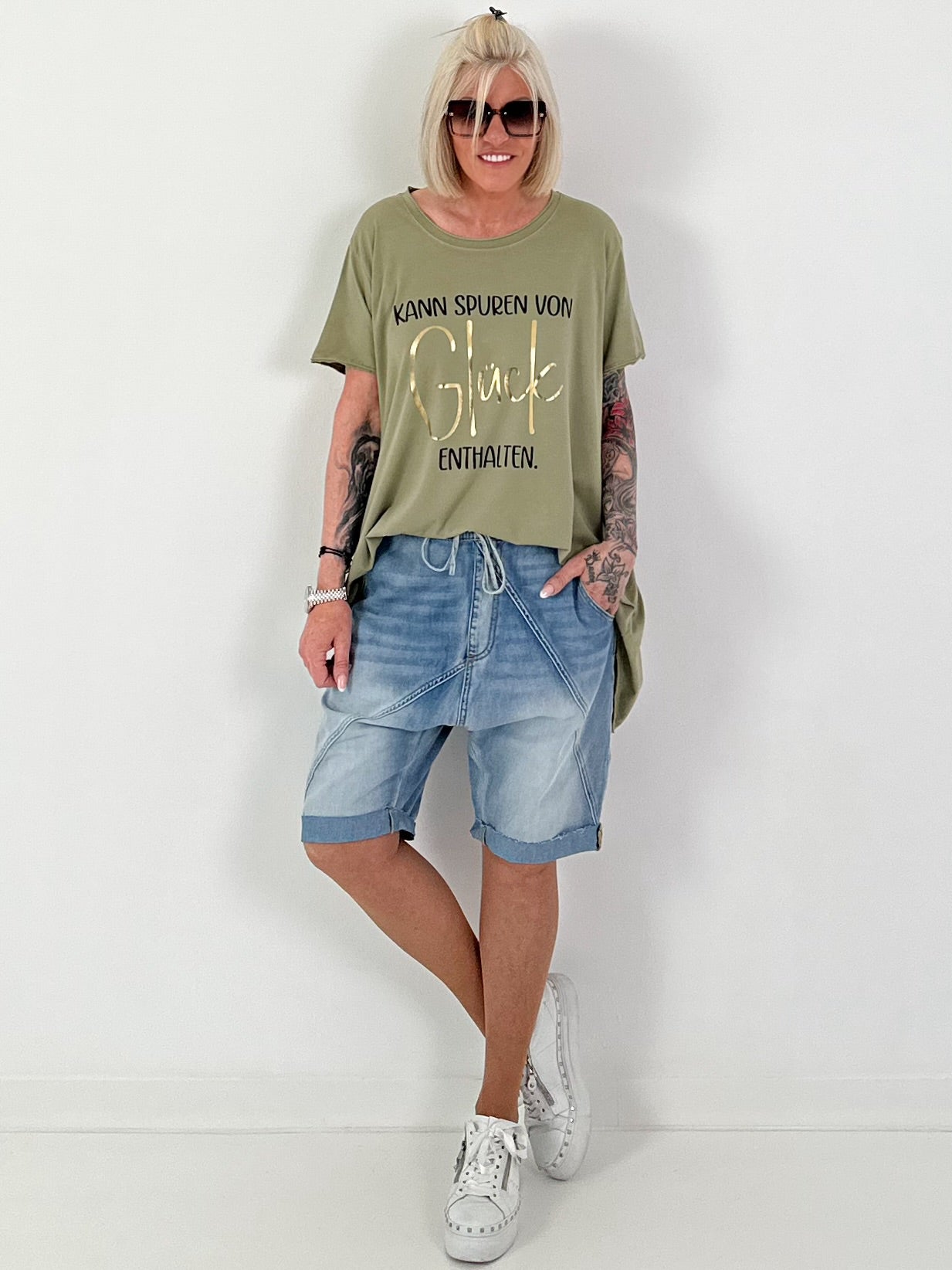Long T-Shirt Glück - khaki