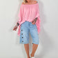 Tunic with side ruffles - pink