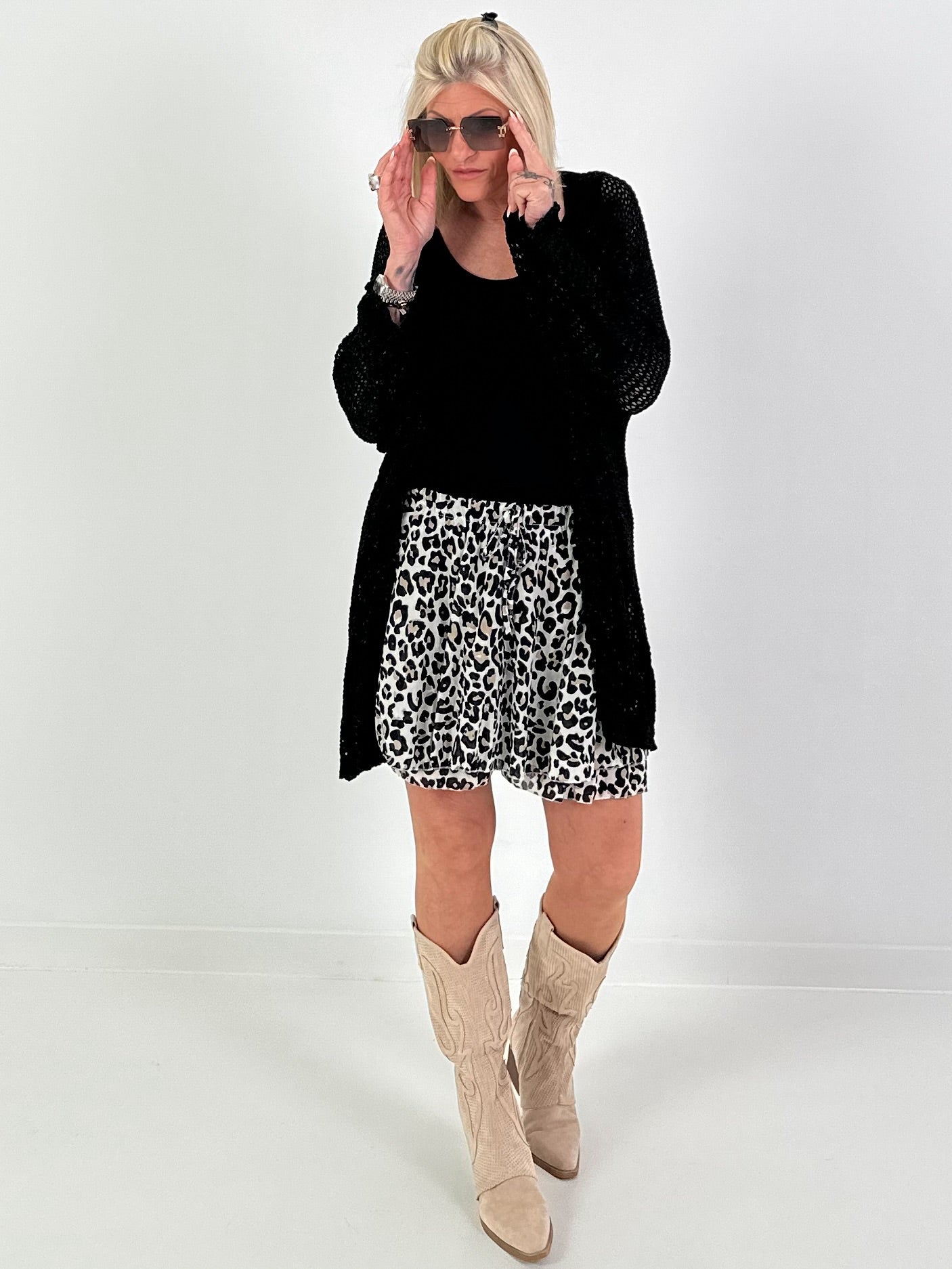 Crochet Jacket with Lurex - Black
