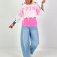 Cropped Sweater Happiness - white