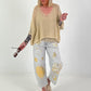 Strickpulli mit Lurex - beige