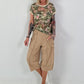 Camouflage shirt with lace inserts - khaki multi-coloured