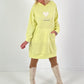 Long Hoodie/Kleid Modell "Let Life be beautiful" - gelb
