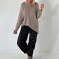 Weicher oversized Basic Pullover - taupe