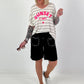 T-Shirt mit Streifen Sunset - ecru-schwarz
