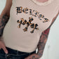 Ripp Tank Top mit Print  - beige