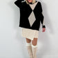 Sweater model "Geometric Glow" - black-beige