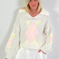 Pullover Modell "Cozy Diamond Knit" - ecru