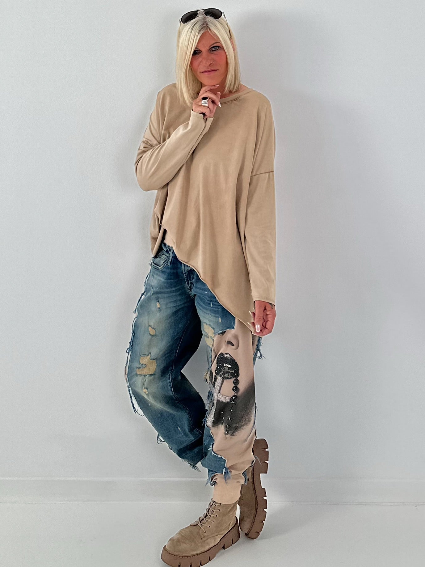 Women's jogg jeans in a used look - denim
