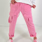 Hose mit Cargo Taschen - rosa