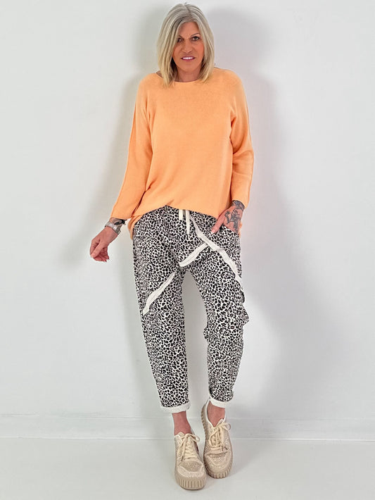 Pullover mit Rundhals - aprikot