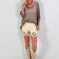 Crochet shorts - cream-taupe