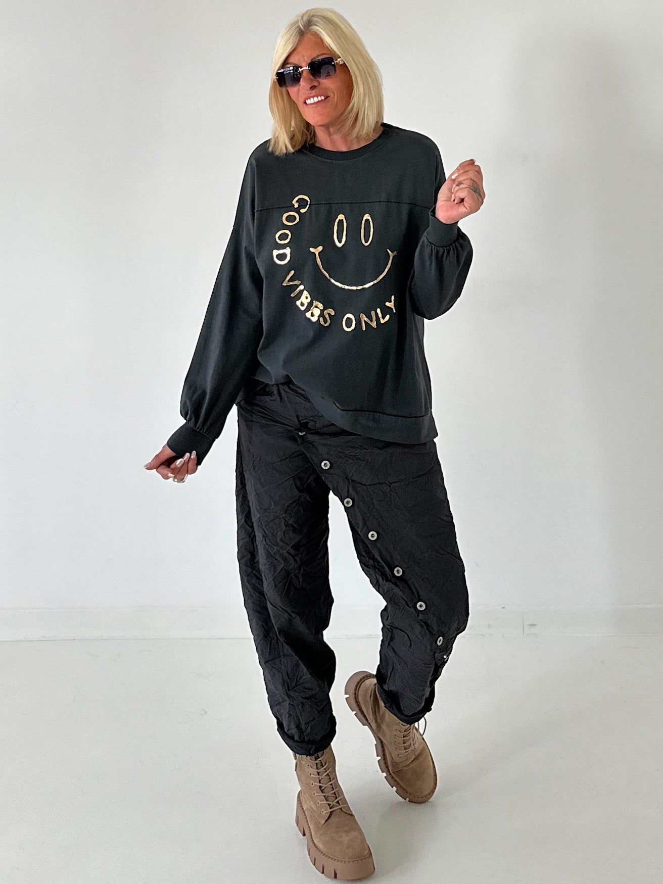 Sweater Good vibes only - anthrazit