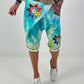 Short baggy shorts with overlap - beige