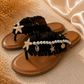 Ibiza Flip-flops with details - black