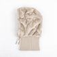 Faux-Fur Balaclava mit Strickkragen - beige
