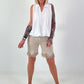 Ballon Blusen Top mit V-Neck - weiss