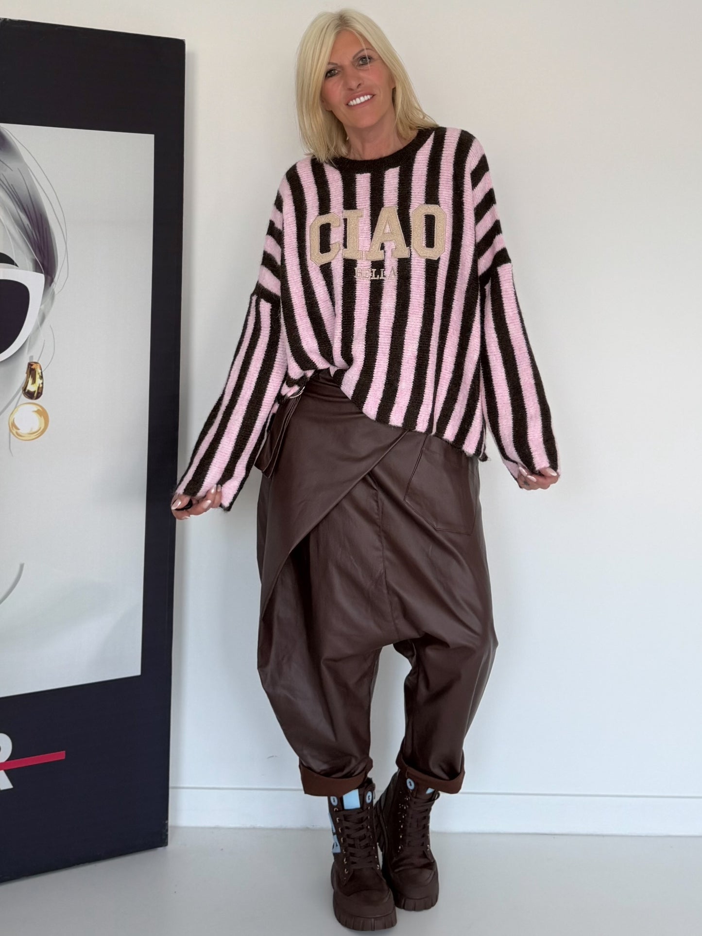 Oversized Pullover Ciao Bella - rosa-mokka