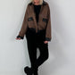 Vintage blouson in leather look - mocha