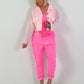 Short jacket with back print - pink