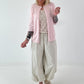 Leichte Feinstrickjacke mit Knopf- rosa
