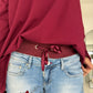 Jogg-Jeans im Used Look Love & Rock - denim-burgundi