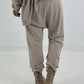 Sweat Baggy mit Tasche - beige