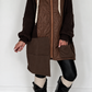 Oversized Jacke im Materialmix - mokka