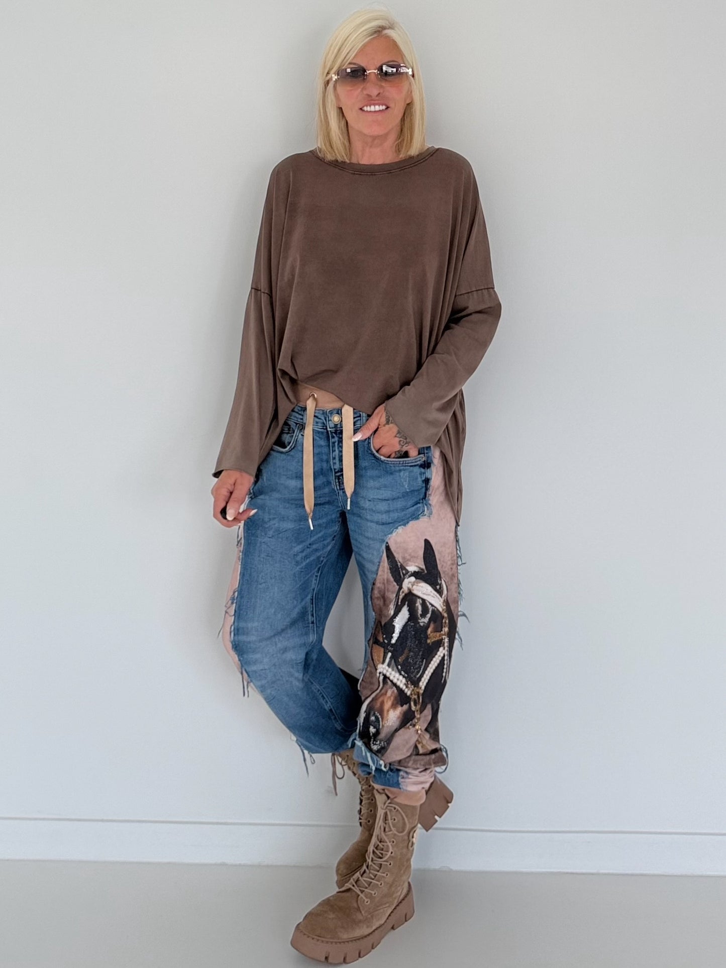 Jogg-Jeans im Used Look Horse - denim