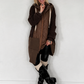 Oversized Jacke im Materialmix - mokka