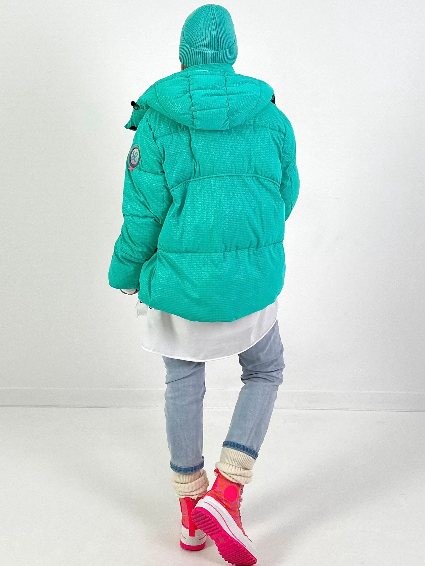 Gewatteerde jas model "Polarline" - turquoise