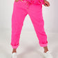 Boyfriend Hose mit Herzknöpfen - neonpink