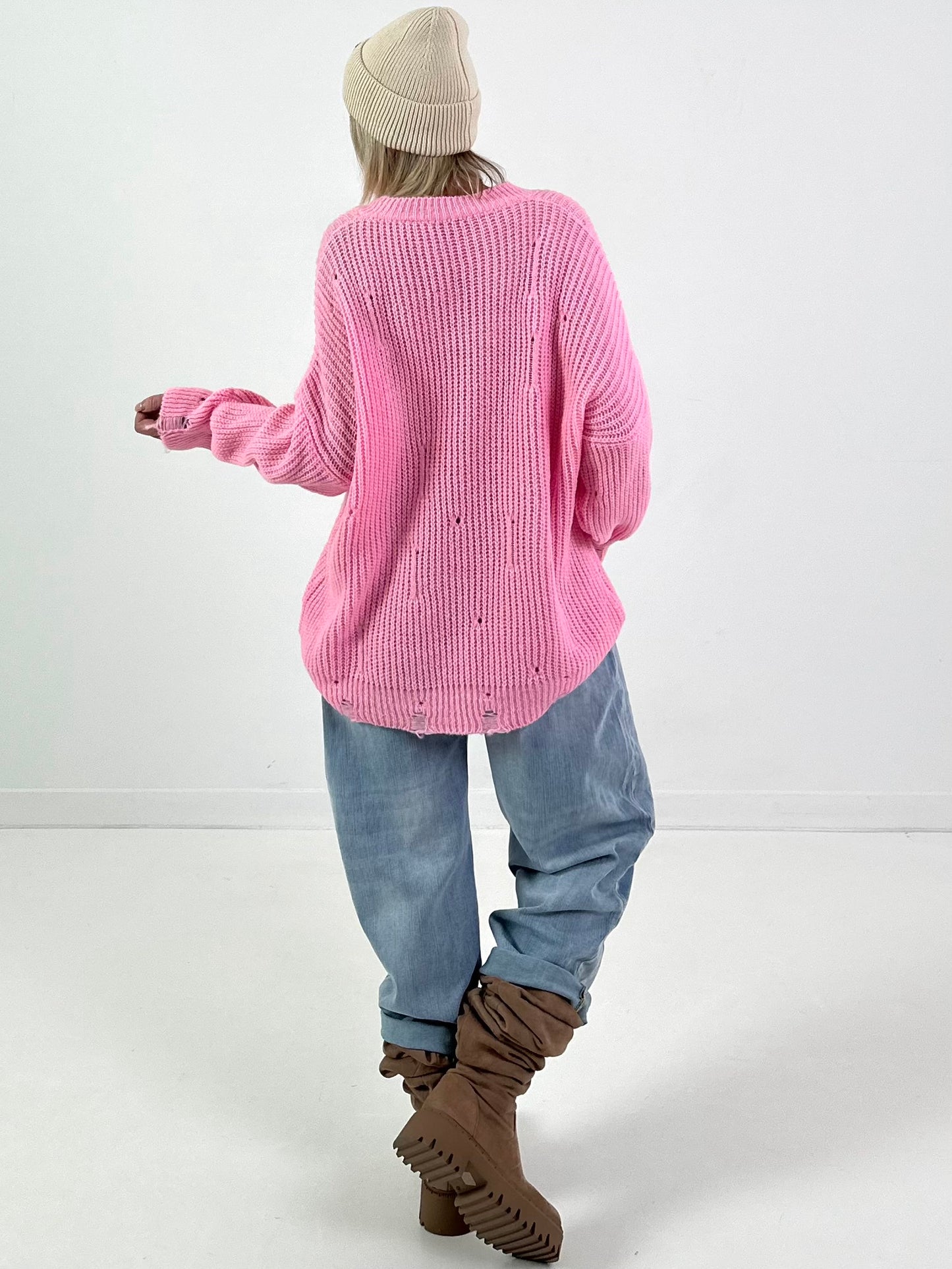 Trui model "Raw Rib" - roze