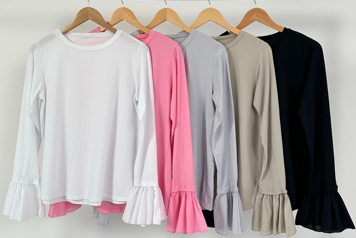 Shirt mit Volantärmeln - 5 Farben