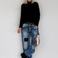 Jogg-Jeans im Used Look Woman & Pearl - denim-Schwarz