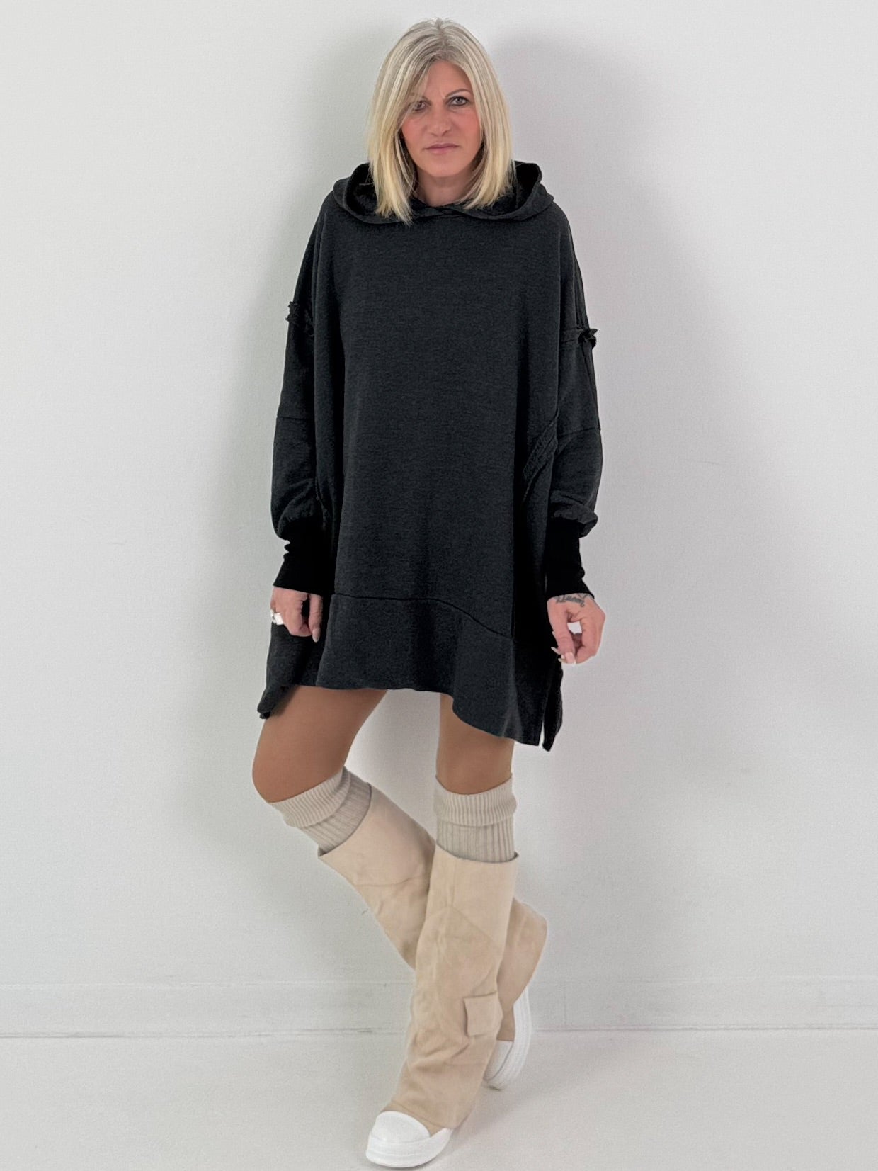 Oversized hoodie model "Rockwave" - ​​​​gebruikt zwart