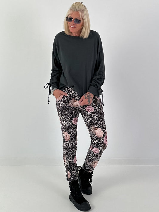 Shirt mit Raff-Details - anthrazit