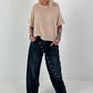 Light sweater with half sleeves - beige
