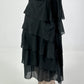 Long tiered skirt - black