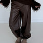 Vegane Lederhose 2 Looks - mokka