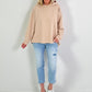 Hoodie mit Plissee-Einsatz Modell "Pleat Motion" - beige