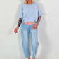 Sweat T-Shirt Matcha - light blue