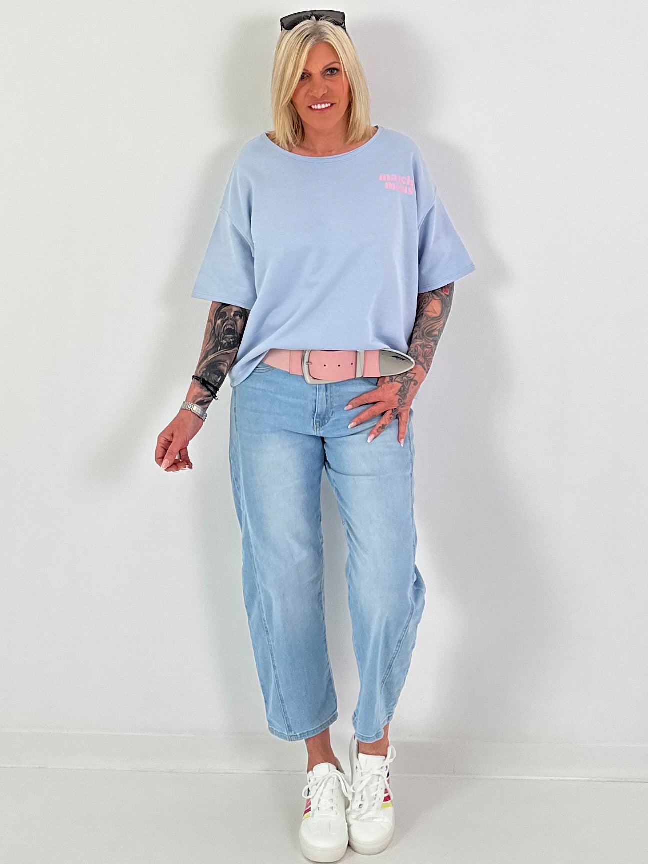 Sweat T-Shirt Matcha - light blue