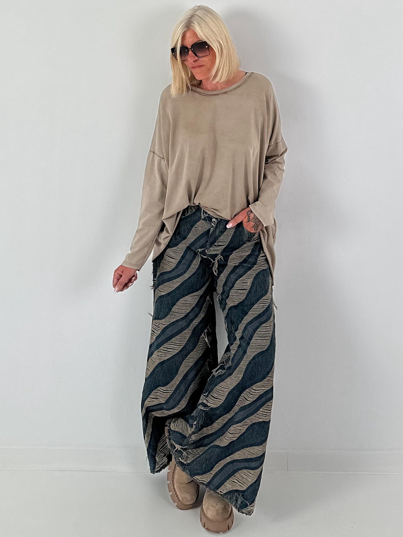 Oversized Shirt stone washed - mude