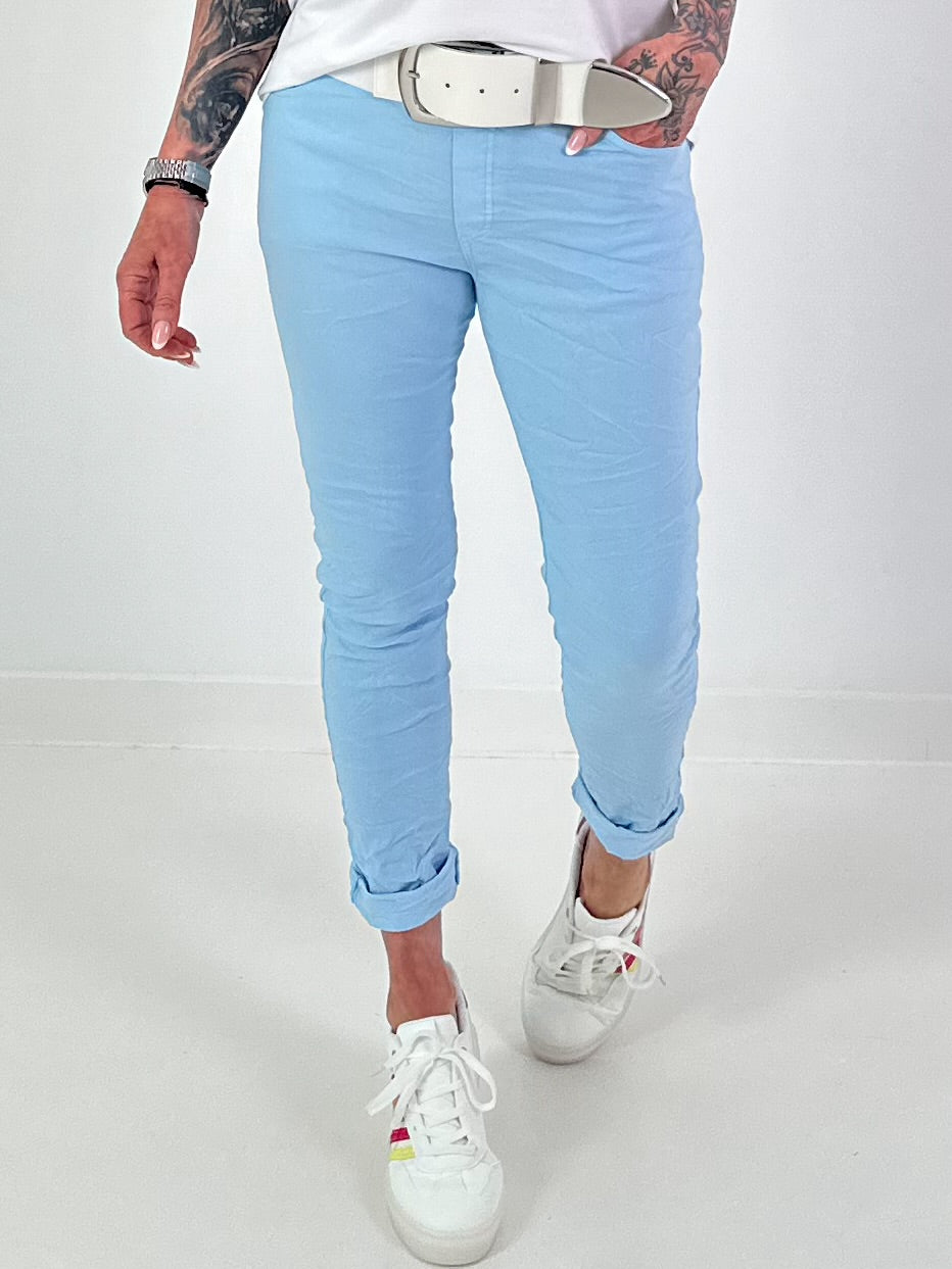 Basic Jogpants mit Bindeband - hellblau